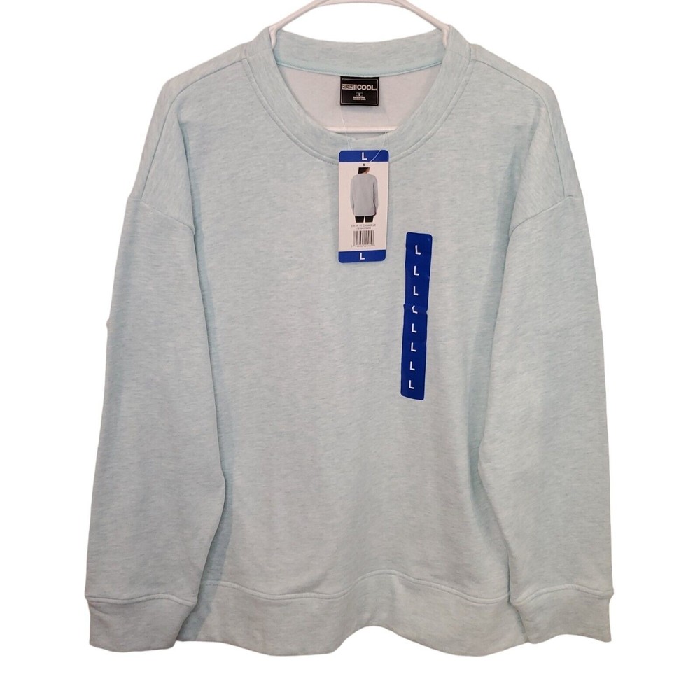 32 Degrees Cool Women's Sweater Size Large Blue Long Sleeve Round Neck Light